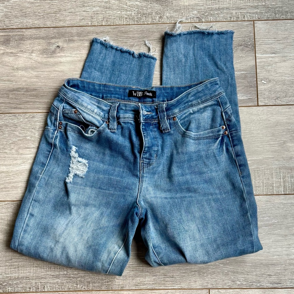 Women's Blue Distressed Jeans